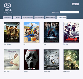 Screenshot of the Latest Films page